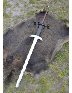 Espada lowlander 2 manos flamígera, 147 cms.