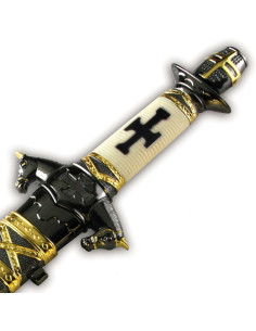 Mittelalterlicher Ritterdolch mit Scheide 2
