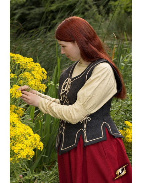 Chaleco medieval mujer cordones