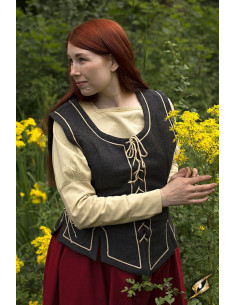 Mittelalterliche Weste für Damen mit Schnürsenkeln