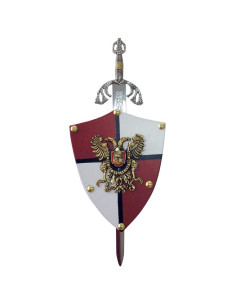 Tweekoppige adelaar minischild (11x14,5 cm)