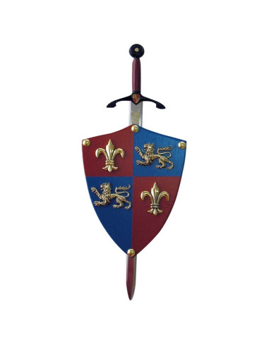 Mini-escudo Príncipe Negro con mini-espada