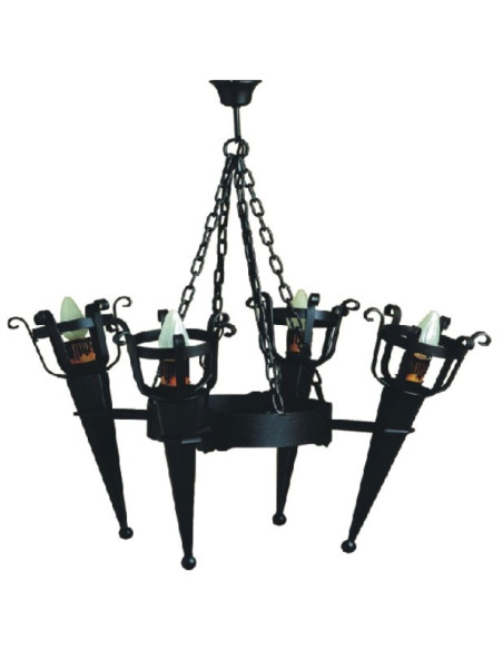 Smeedlamp 4 fakkels (86x80 cm.)