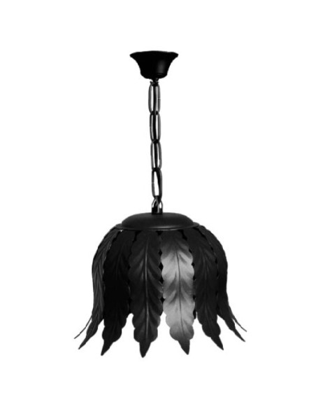 Farol forja medieval hojas 1 luz. (65x31 cms.)