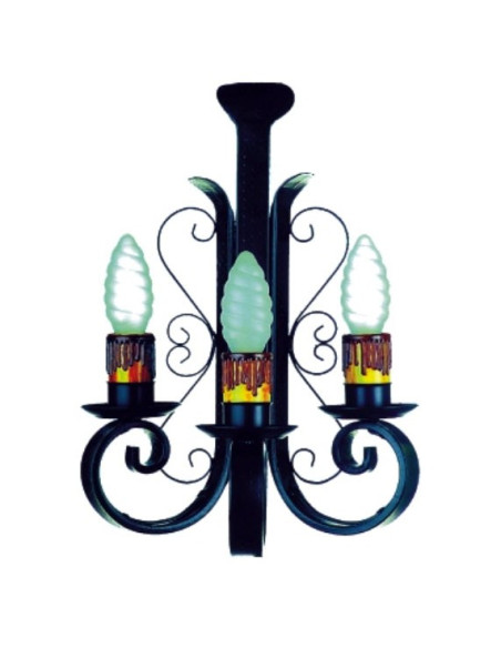 Aplique vela forja, 3 luces
