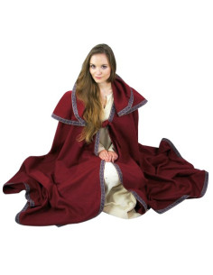 Capa medieval de lana con capucha