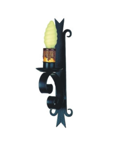 Aplique vela forja medieval,  1 luz