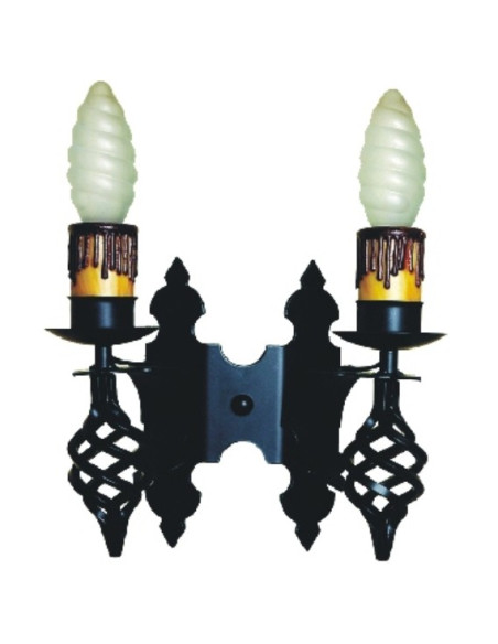 Aplique velas en forja, 2 luces
