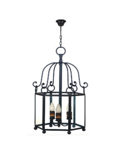Farol forja seis caras, 3 luces
