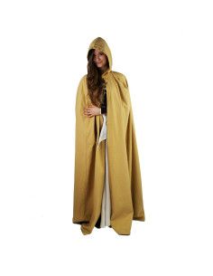 Capa medieval mostaza larga
