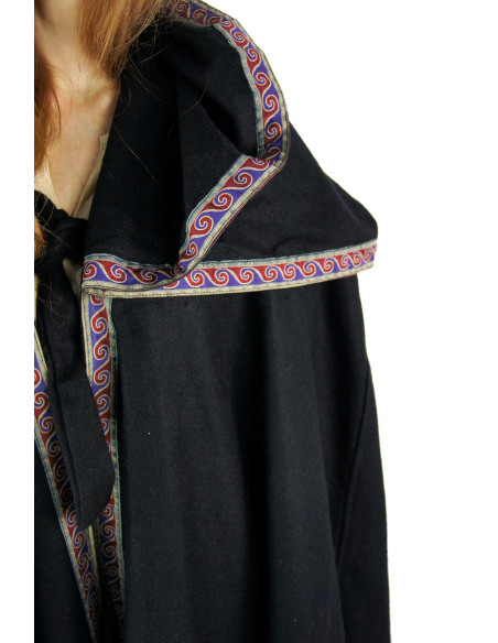 Middelalder uldkappe med hætte