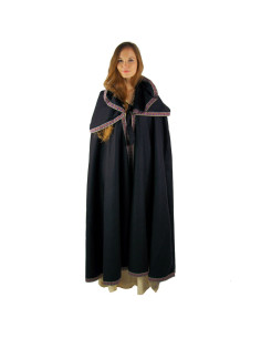 Capa medieval de lana con capucha 2