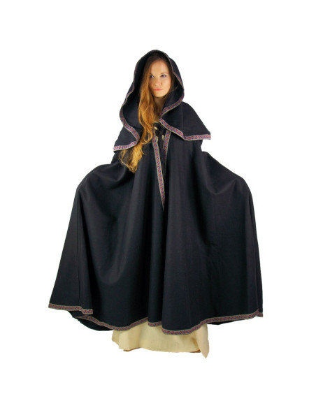 Middelalder uldkappe med hætte