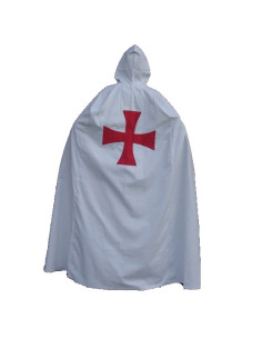Capa templaria blanca con cruz roja 2