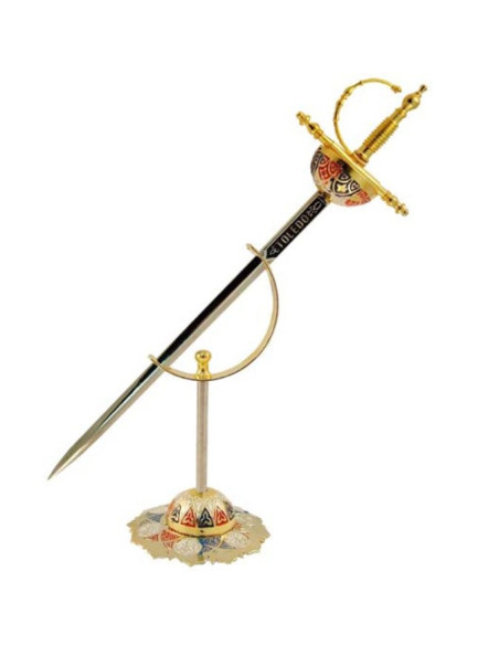 Mini-espada cazoleta con soporte