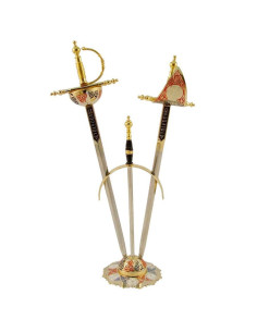 Set 2 Mini-Schwerter Renaissance mit Unterstützung