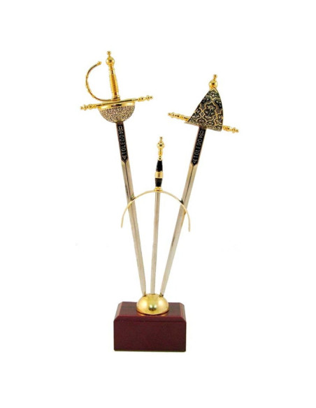 Sæt med 2 damascenerede minisværd fra renæssancen