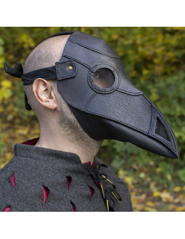 Máscara Doctor Peste en negro ⚔️ Tienda Medieval