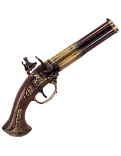 Flintlock pistol 3 løb, Frankrig S.XVIII