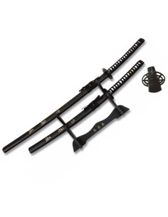 Dekoratives Katana- und Wakizashi-Set mit Sockel