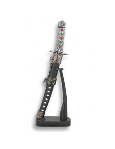 Katana miniature med stativ, 12 cm.