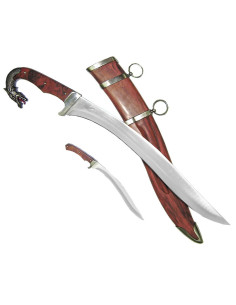 Falcata Dragón con cuchillo y vaina