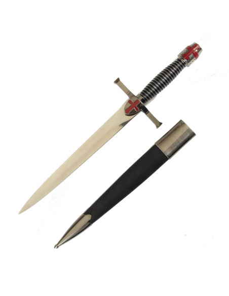 Dolkhjelm og Templar-kors, 39 cm.