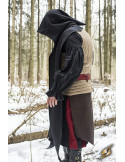 Mittelalterkapuze mit Schal, schwarz