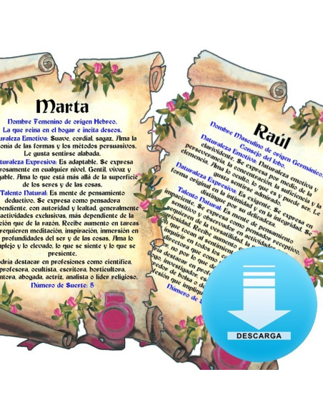 Pergamino Virtual con 1 nombre