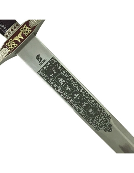 Messing Excalibur-zwaard, cadet (75 cm)