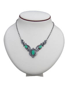 Colgante medieval perlas cristal verde