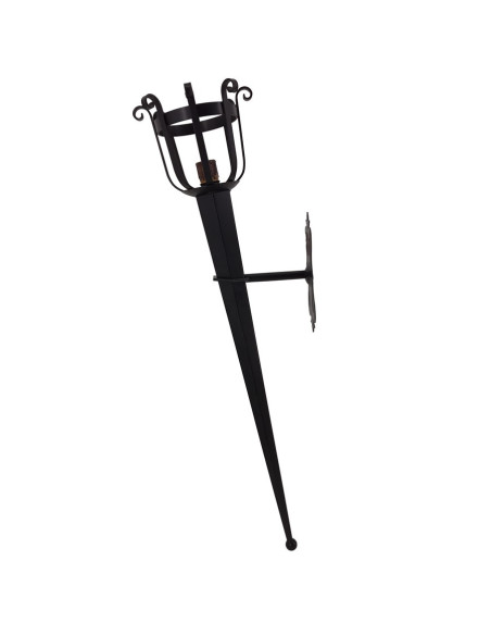 Aplique antorcha forja 1 luz, 114x26 cms.