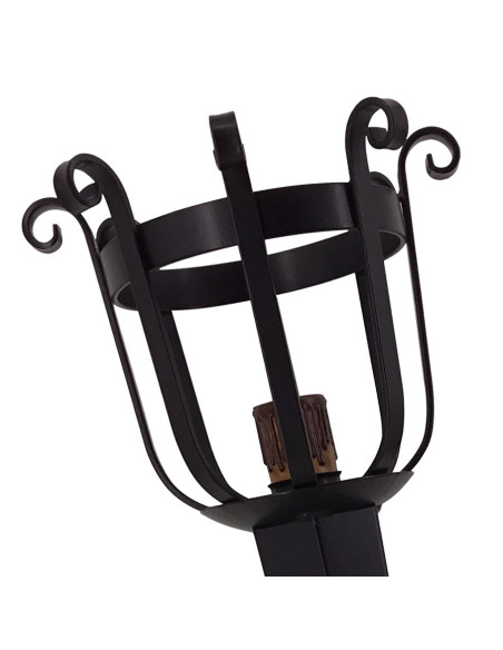 Aplique antorcha forja 1 luz, 114x26 cms.