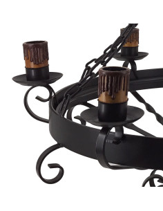 Lámpara forja cadenas, 6 bombillas 2