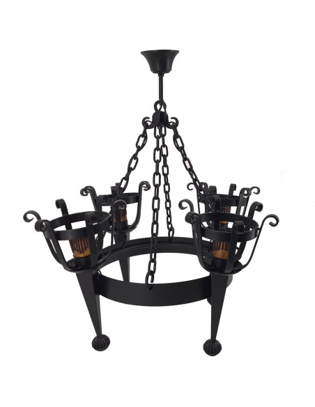 Schmiedelampe 4 Fackeln