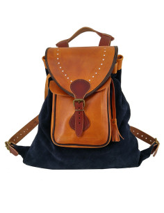Mochila medieval cuero, Azul
