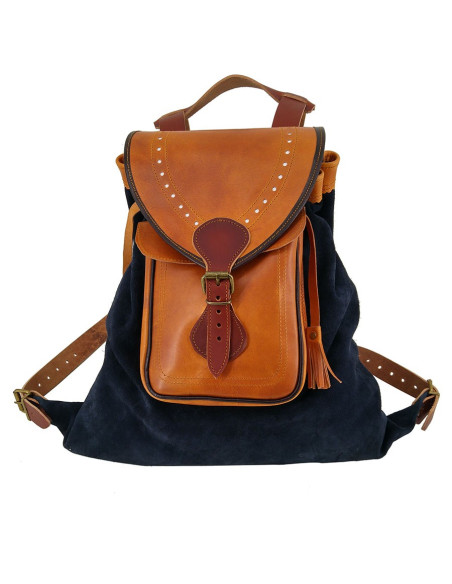 Mochila medieval cuero, Azul Mochila medieval cuero, Azul