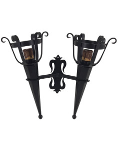 Aplique antorcha forja 2 luces (46x40 cms.)