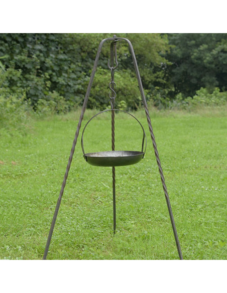 Sartén medieval colgante en acero