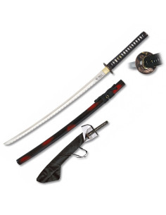 Katana vaina roja-negra carbono+funda+soporte