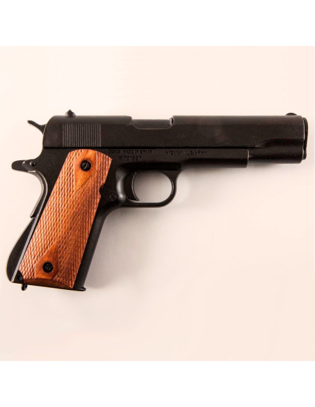 Automatisk pistol M1911A1 sort med træhåndtag, USA 1911