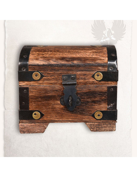 Middelalderkiste med farvede sten (10x7 cm.)