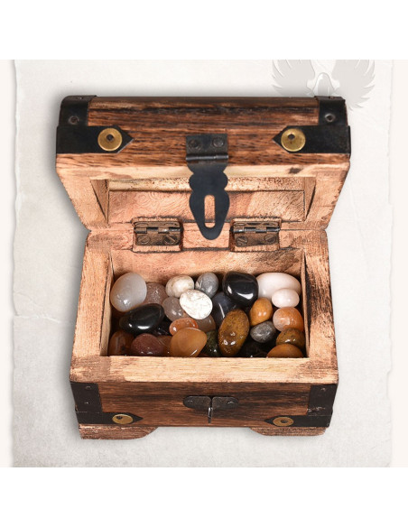 Cofre medieval con piedras de colores (10x7 cms.)