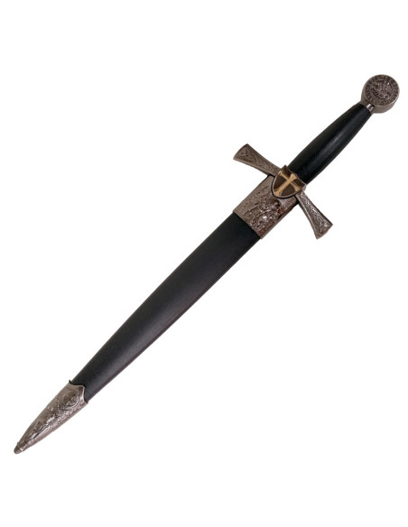 Dagger Knights Templar verouderd zilver (40 cm.)