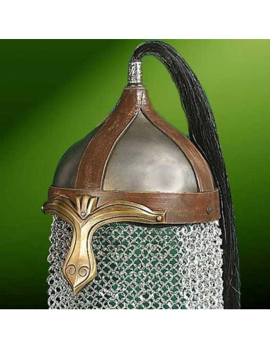 Casco jinete huno con cota de malla