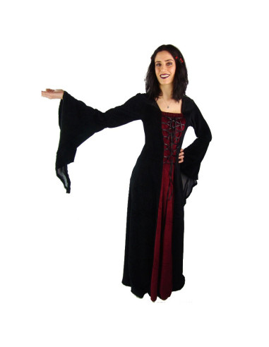 Vestido Gótico negro-granate ⚔️ Tienda Medieval Talla L
