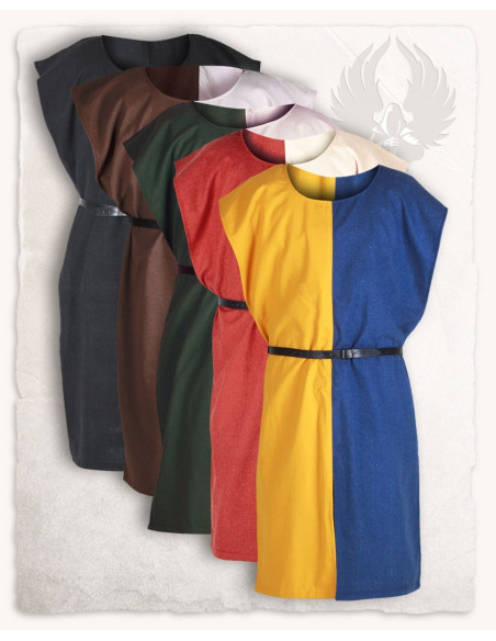 Middelalderlig Surcoat Ignaz, rød-creme