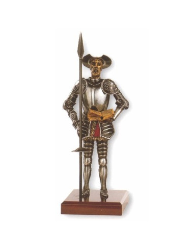 Miniatura Don Quijote con lanza y libro, 42 cms.
