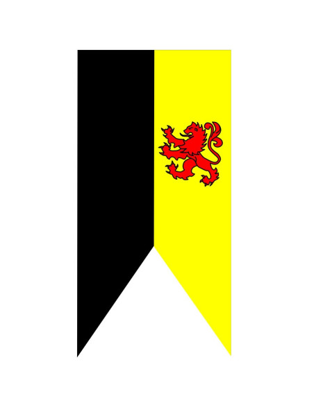 Mittelalterliches zweifarbiges zügelloses Löwenbanner