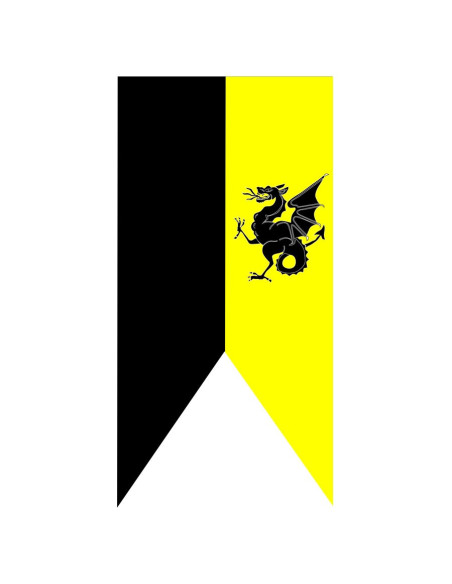 Mittelalterliches zweifarbiges Drachenbanner